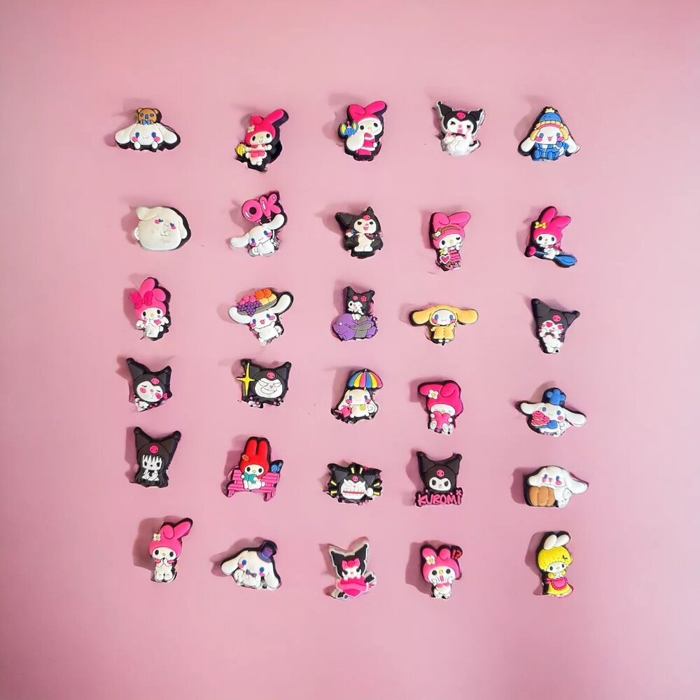 8pc Sanrio Kuromi Cinnamoroll My Melody Shoe Charms for Crocs & Sandals - RANDOM